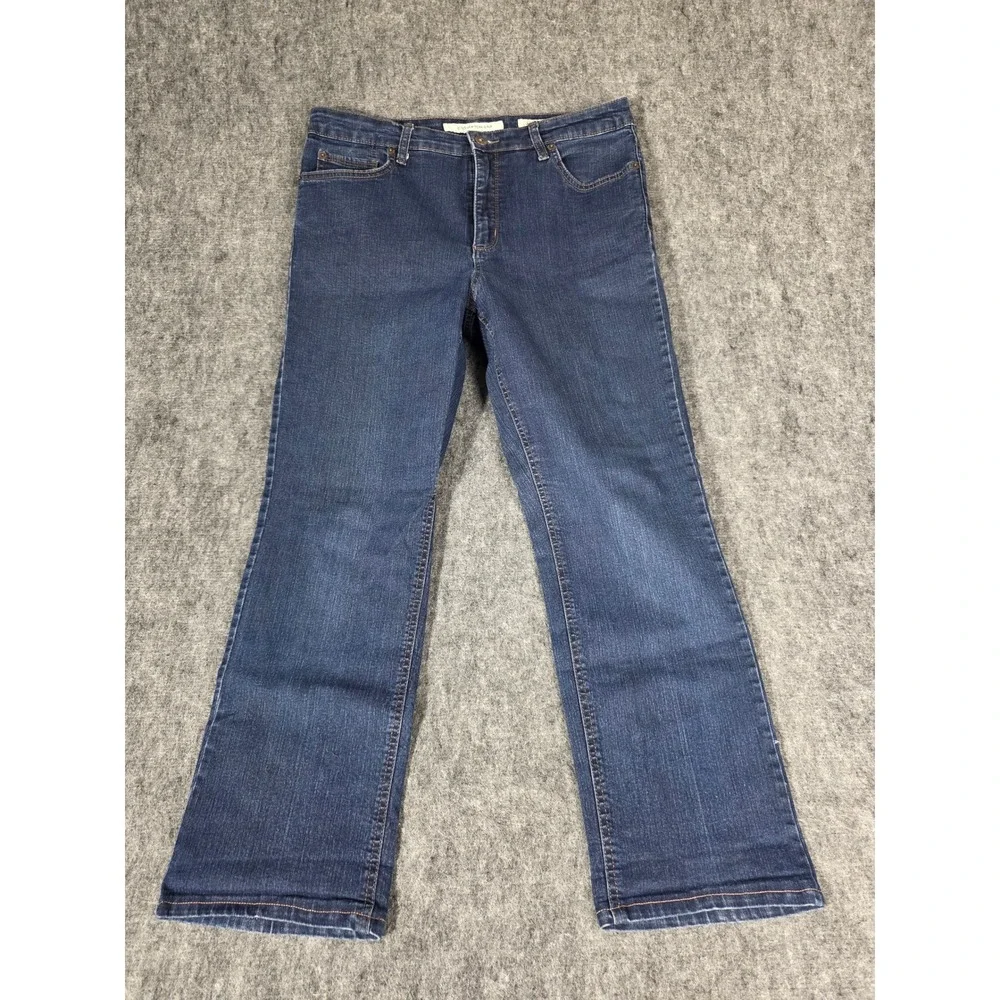 Jones New York Jeans Womens 14 Short Lexington Straight Blue Denim Pants Stretch - Picture 11 of 13